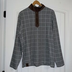 Southern Marsh Platt Windowpane 1/4 zip Pullover M